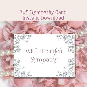 Printable Sympathy Card Elegant Chateau Floral Comfort Card 5x7 JW Encouragement – Loss of Loved One Instant Download