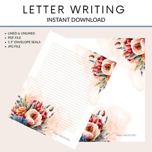 Escrita de cartas JW - Visite JW.ORG - 3 lindos designs florais - Com e sem forro - Lacres para envelopes - Download instantâneo
