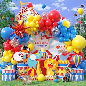 Set di decorazioni per feste a tema circo, set di archi di palloncini, set di ghirlande di palloncini, feste di compleanno, feste di Natale, sfondi fotografici