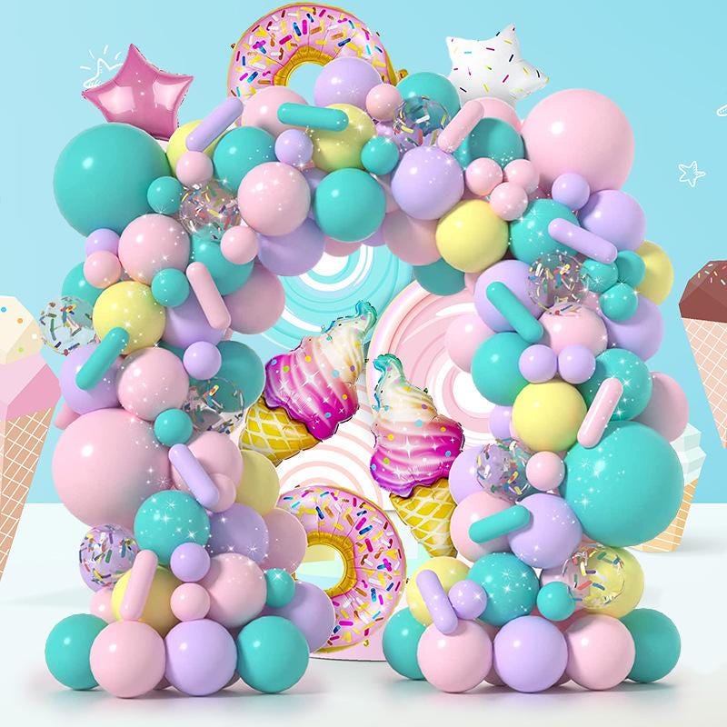 Ice Cream Party Balloon Garland Kit by YoYopartyshop