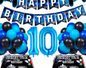 Set Decorazione Compleanno 11 Anni A Tema Videogioco – Palloncini, Striscioni E Cake Topper