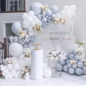 Macaron Retro Gray Balloon Arch Kit, Wedding Decoration Balloon, Graduation Background, Balloon Chain Set, Birthday Party Decor