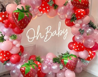 Sweet Fruit Strawberry Themed Balloon Garland,Balloon Arch Set,Birthday Party,Baby Shower,girls,boys,Holiday Celebration,Party Decoration
