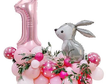 Gray Cartoon Bunny Balloon Set, Balloon Sculpture Kit, Children's Weekend, Birthday Party, Baby Shower, Easter, Photo Backgrounds