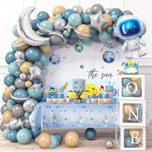 Astronaut & Planetary Space Explorer Balloon Set, Balloon Arch Kit, DIY Balloons Garland, Birthday Party, Baby Shower, Girl, Boy