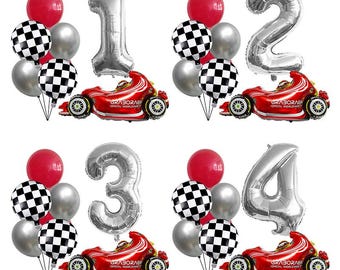 Racing Theme Birthday Balloon Kit, Red, Car, Balloon Acrh Set, Balloon Sculpture, Anniversary, Birthday Party, Photo Backgrounds