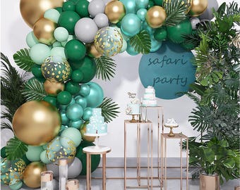 Sage Olive Balloon Garland Arch Kit, White Green Gold Balloons, Retro Balloons, Wedding, Birthday, Baby Shower