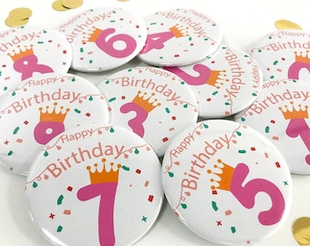 Cartoon Birthday Cap Badge, Kids, Birthday Party, Numbers, Iron Badge, Decoration