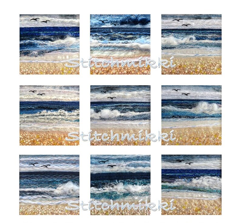 Printable Seascape Images 2 Square Tiles of Fabric Art - Etsy