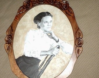 Hand carved, wooden, picture frame or mirror. Custom made, artisan furniture, handmade, woodcraft, furniture.