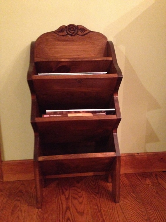 Magazine rack mail organizer Etsy