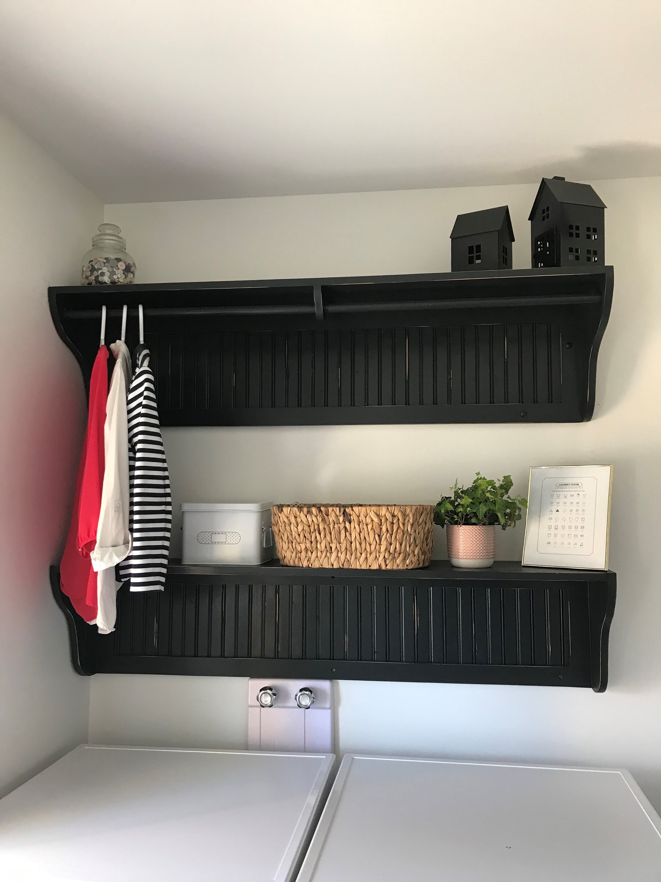 Large Laundry Room Shelving Set With Clothes Hanger Bar. Large Custom Shelving and Storage Laundry Organization Woodcraft Artisan Shelf. Etsy