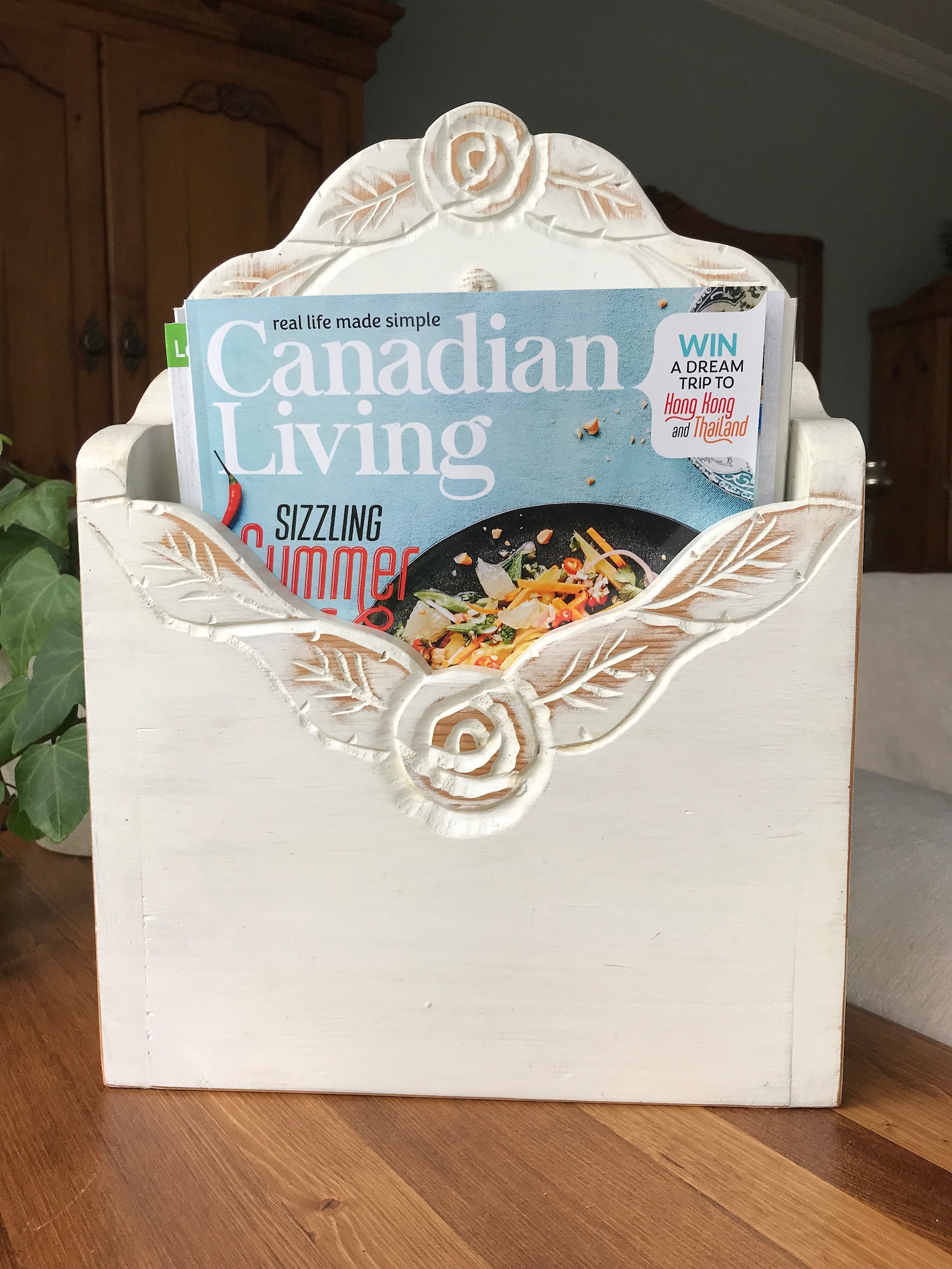 Clothespin box garden box wall hanging magazine box wooden Etsy