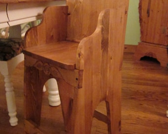 High chair for older children, childrens furniture, woodcraft, handmade, custom made, artisan, country living, etsy handmade, furniture.