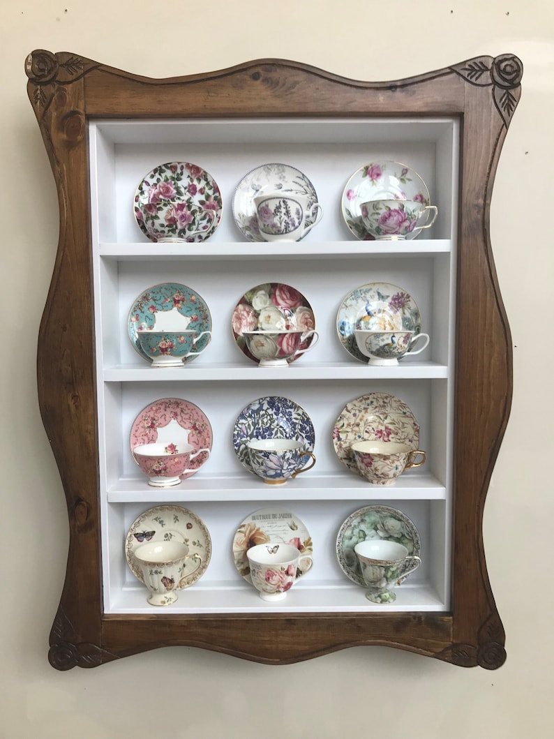 Picture Frame Teacup Shelf 12 Cup Teacup Display Shelf Etsy