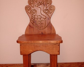 Entry chair, peacock chair, decorative chair, accent chair, home decor and small space chair, woodcraft, handmade, artisan custom furniture.