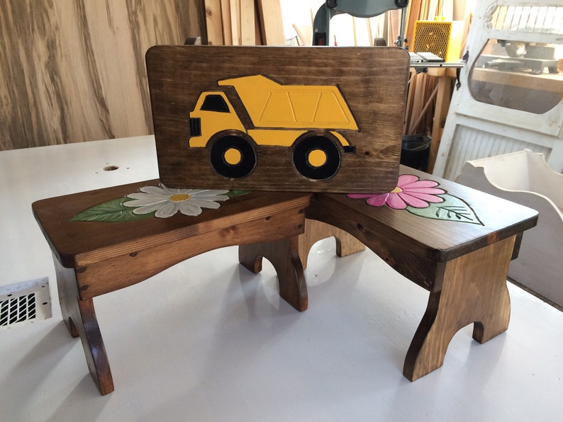 Little Benches Little Stool Wooden Stool Childrens Bathroom Etsy