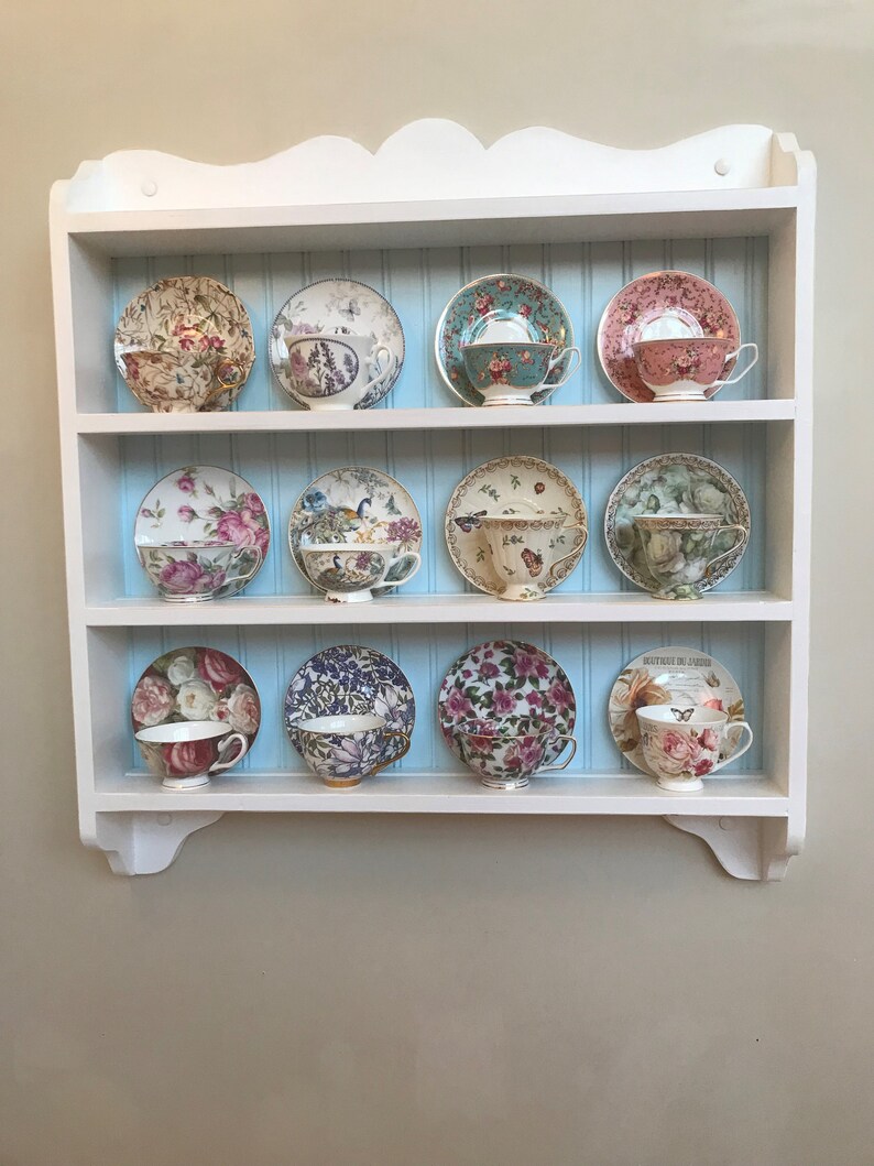 Teacup Shelf Teacup Display Teacup Collection Artisan Etsy
