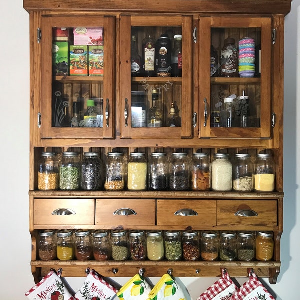 Spice rack, mason jar shelf, chefs spice rack organizer, wall mounted spice rack, kitchen spice storage, spice storage ideas, country living