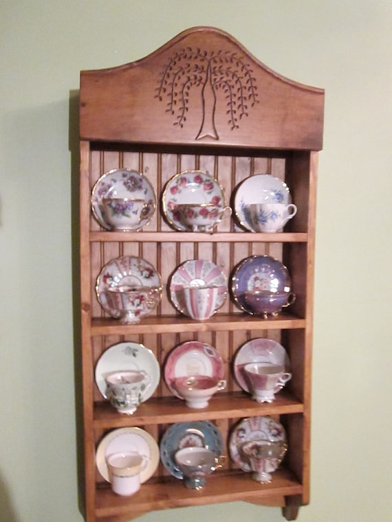 CUSTOM - Teacup Display Shelf, Custom Pine Shelf