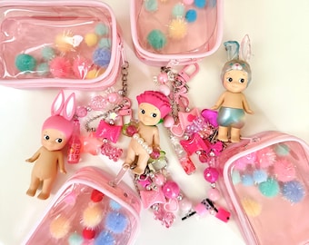 Kawaii Figurine Pouch | Clear Case with Charms