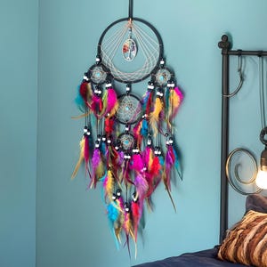 Rainbow Tree of Life Dreamcatcher | Boho Tribal decor | Feather Dreamcatcher | Native Dreamcatcher | Boho Wall Decor | Childs Dreamcatcher