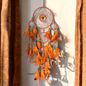 Brown and Blue Tribal Dreamcatcher | Bedroom Accessory | Childrens Bedroom Accessory | Bedroom Sleep Accessory | Bedroom Décor | Boho decor