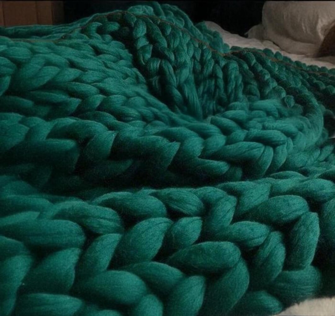 Picture of Cozy Wool Blend Thick Knit Throw Blanket | Sofa Throw | Warm Blanket ...