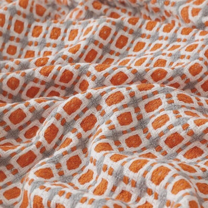 Geometric Colorful Wool Blend Throw: Cozy Bed & Sofa Blanket