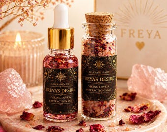 Freya Desire Ritual Set – Attraction Oil and Salt, Romance Energy Kit