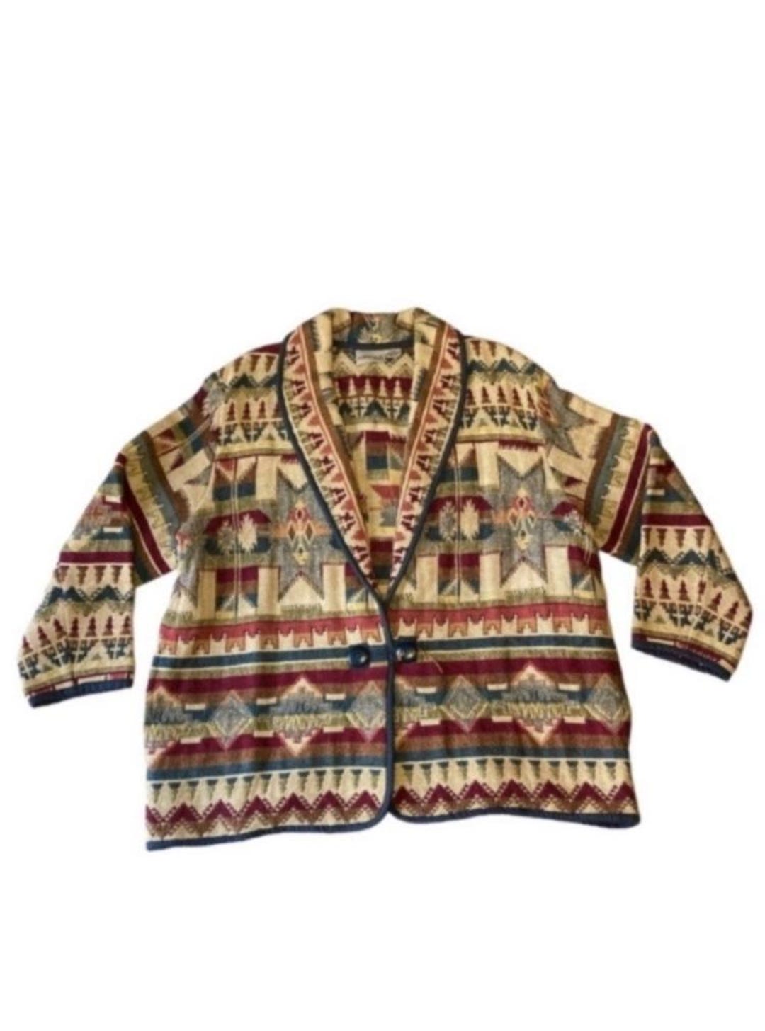 Vintage Fashion Bug Aztec Tribal Tapestry Jacket Size 18/20 - Etsy