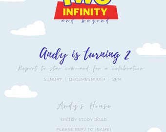 Two Infinity & Beyond Party Invitation Template