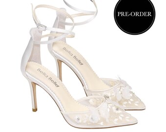 Ivory Butterfly Heels, Garden Party Shoes