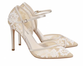 floral wedding heels