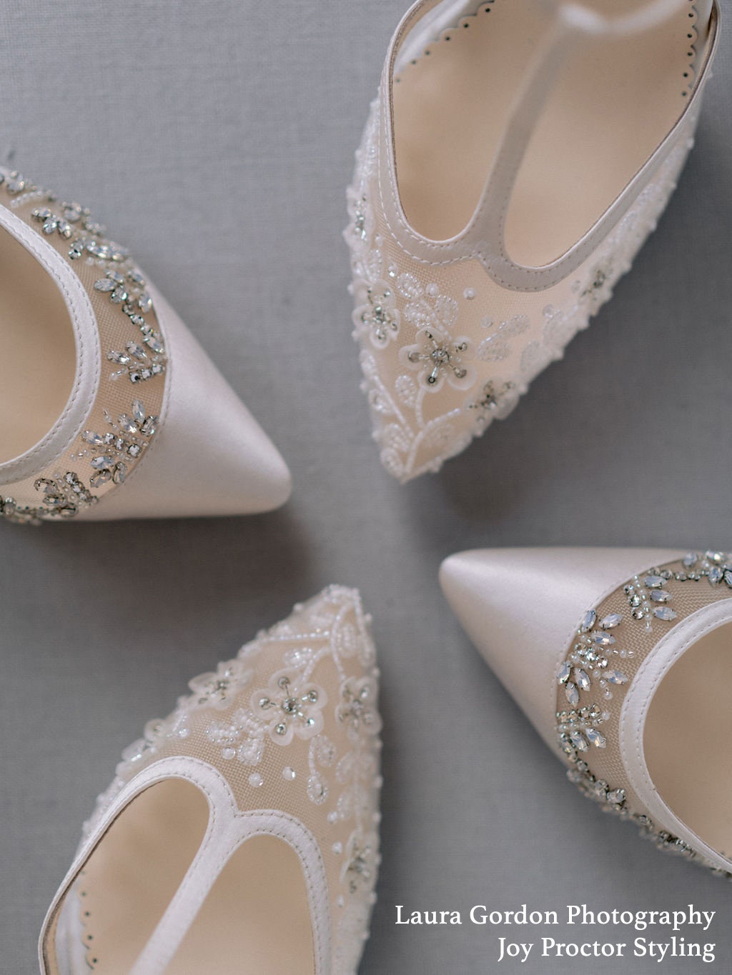 Ivory Crystal Embellished Cap Toe DOrsay Heel Bella Belle | Etsy