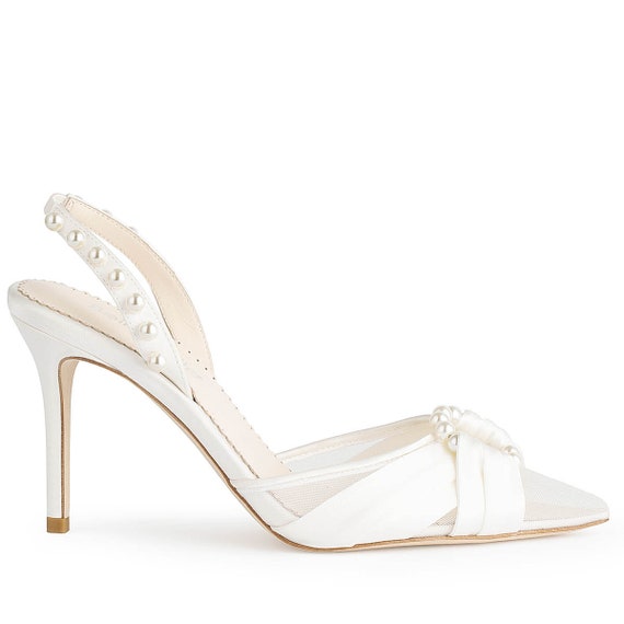 ivory slingback wedding shoes