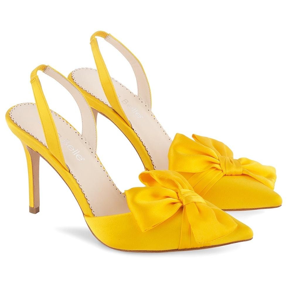 Amazon.com | LOSLANDIFEN Womens Shoes Closed Toe High Heels Women's Pointed  Slender Leather Pumps (35 M EU/5 B(M) US, YGyellow) | Pumps
