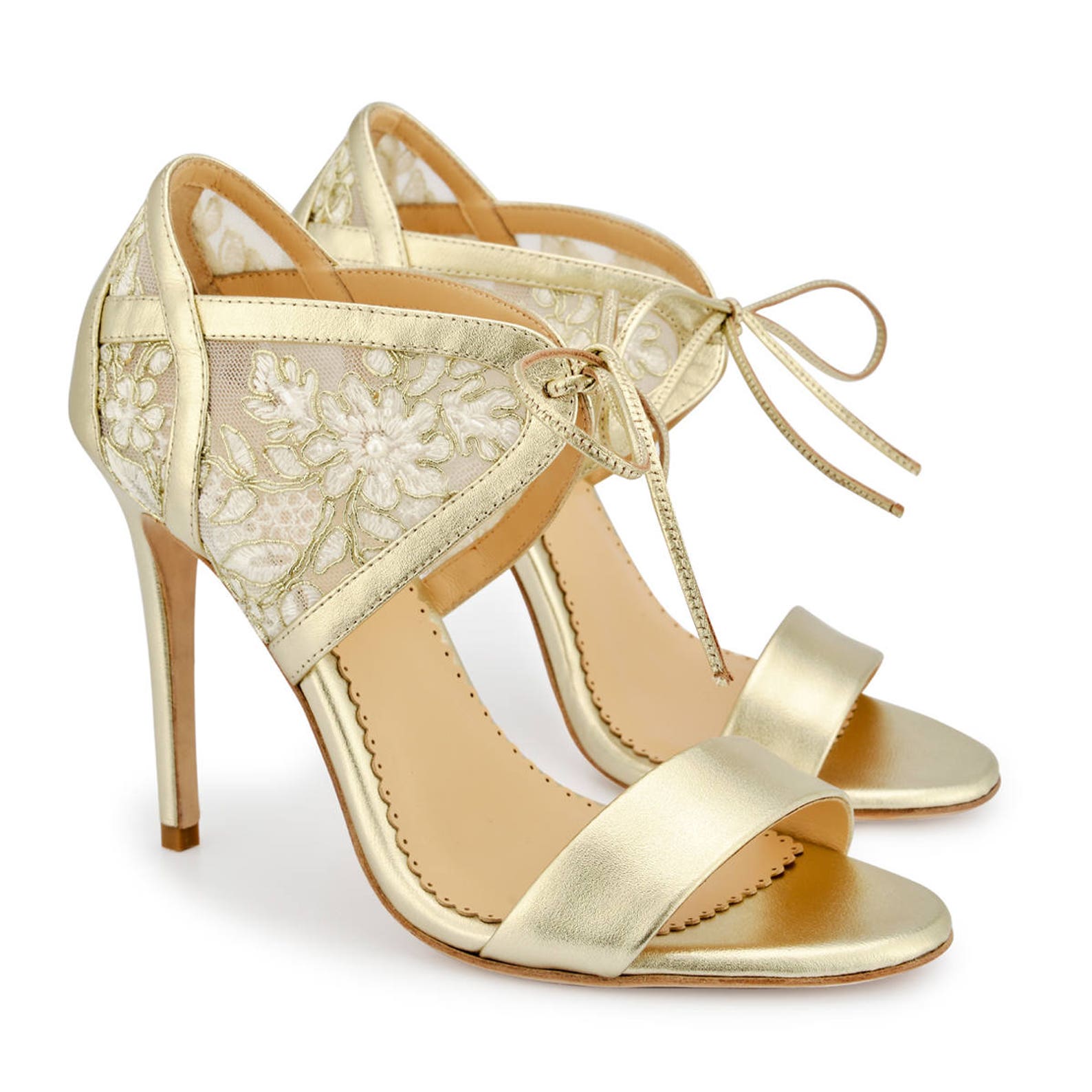 Gold Lace Embroidered Wedding Shoes with Pearl Beading Etsy