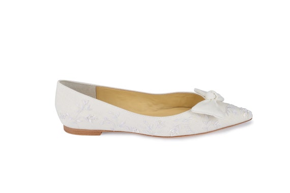 white flower flats
