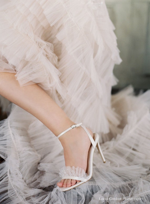 Polka Dot and Pleated Tulle Ivory 