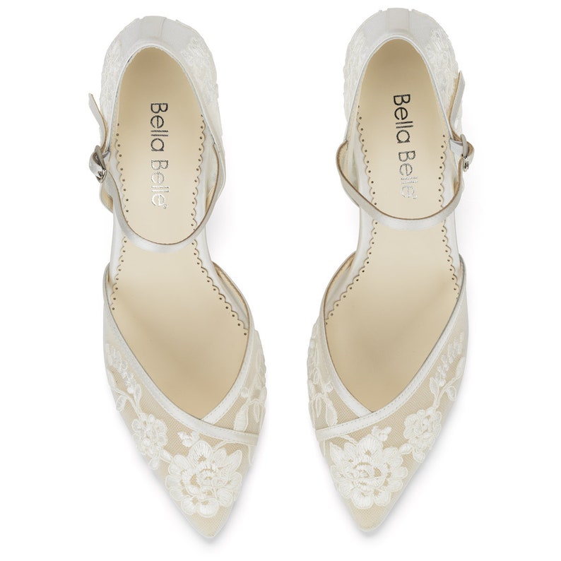 Bella Belle Candice Ivory D'Orsay Ivory Lace Kitten Heel image 3