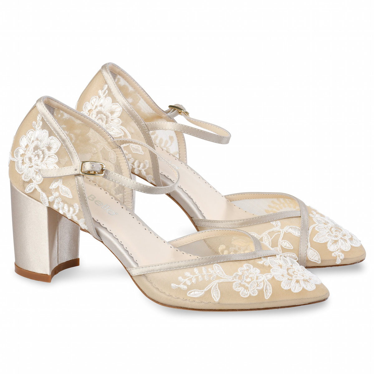 Nude block heel wedding best sale shoes
