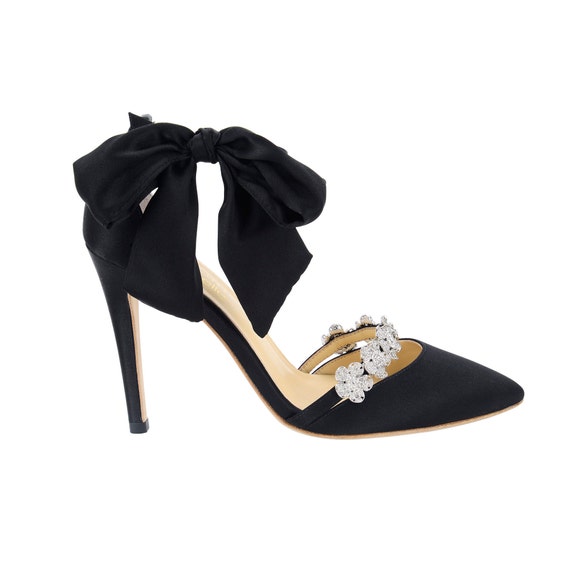 Black Satin Heels - Ankle Strap High Heels - High Heel Sandals - Lulus