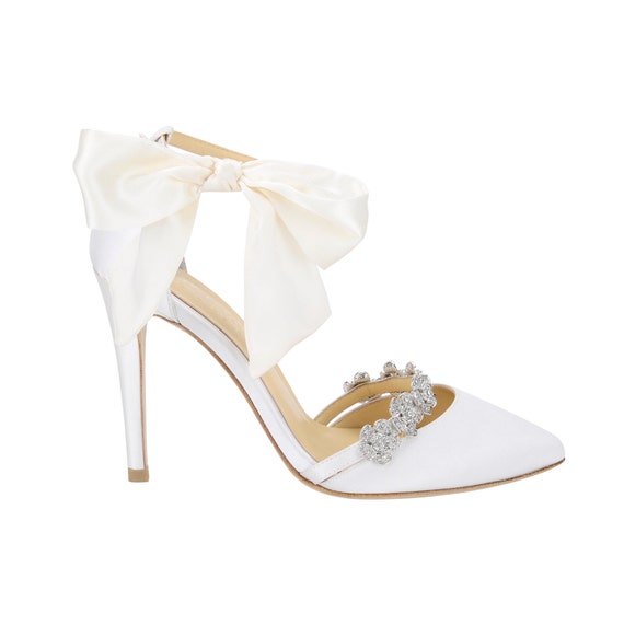 strappy bridal shoes