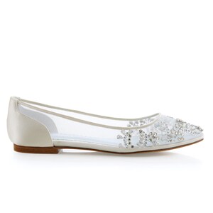 Beautiful Wedding Flats with Opal and Crystal Beading Bridal Shoes Glass Slipper with 'Something Blue' Bella Belle Willow image 3
