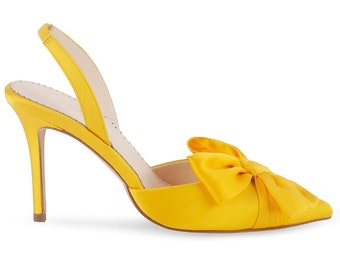 yellow bow heels