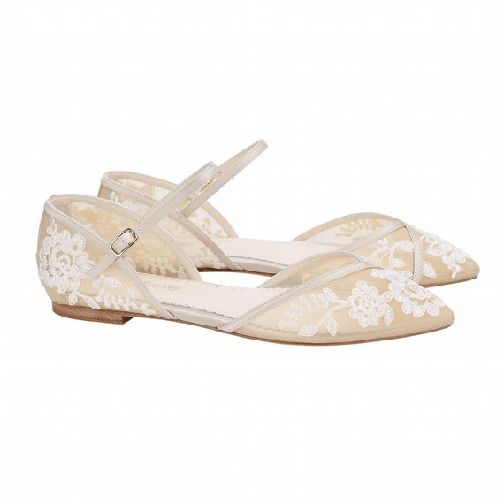 ivory lace flats