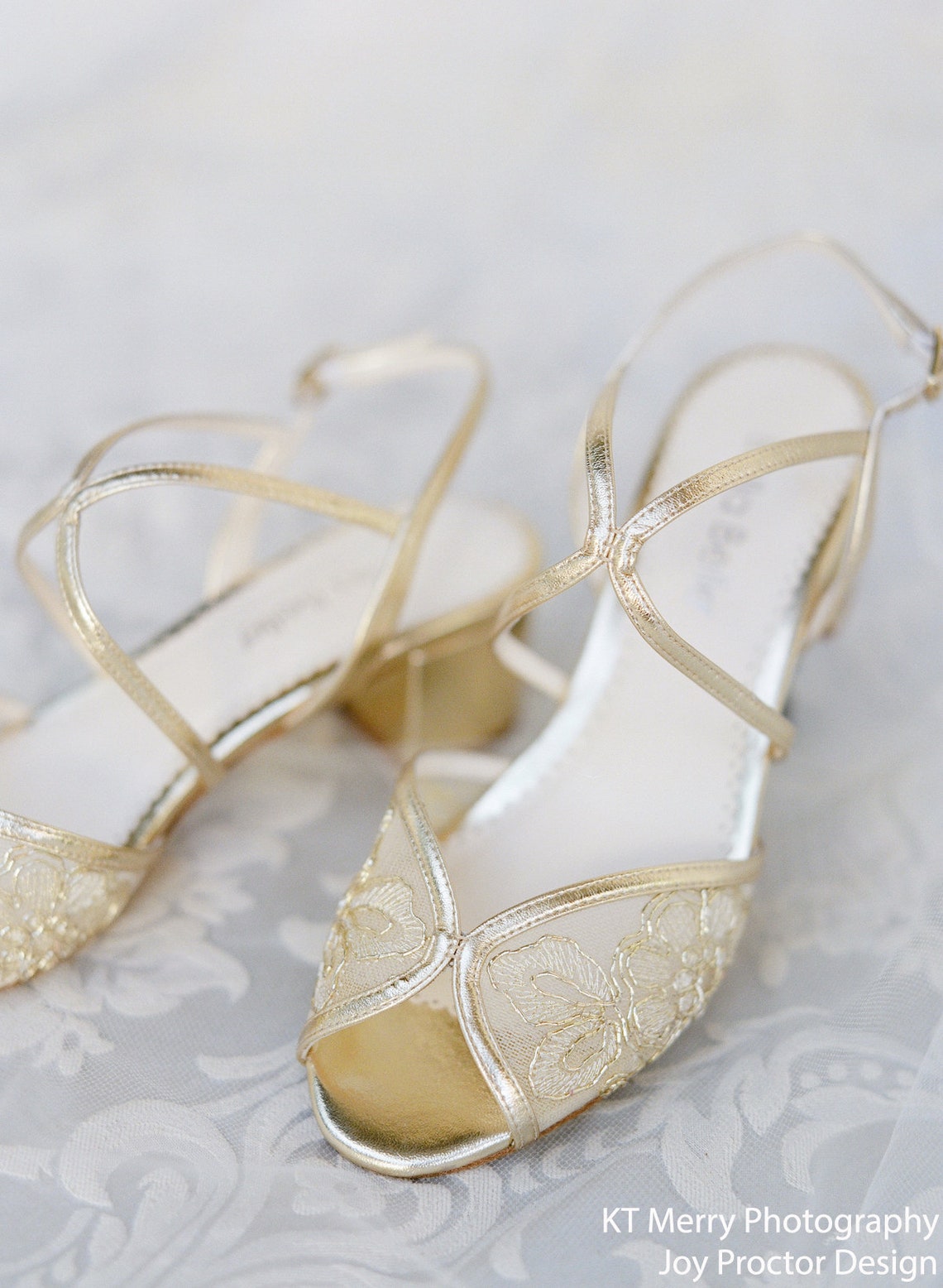 Lace Gold Block Heel Sandal image 5