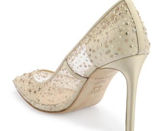 Nude shop sparkly heel