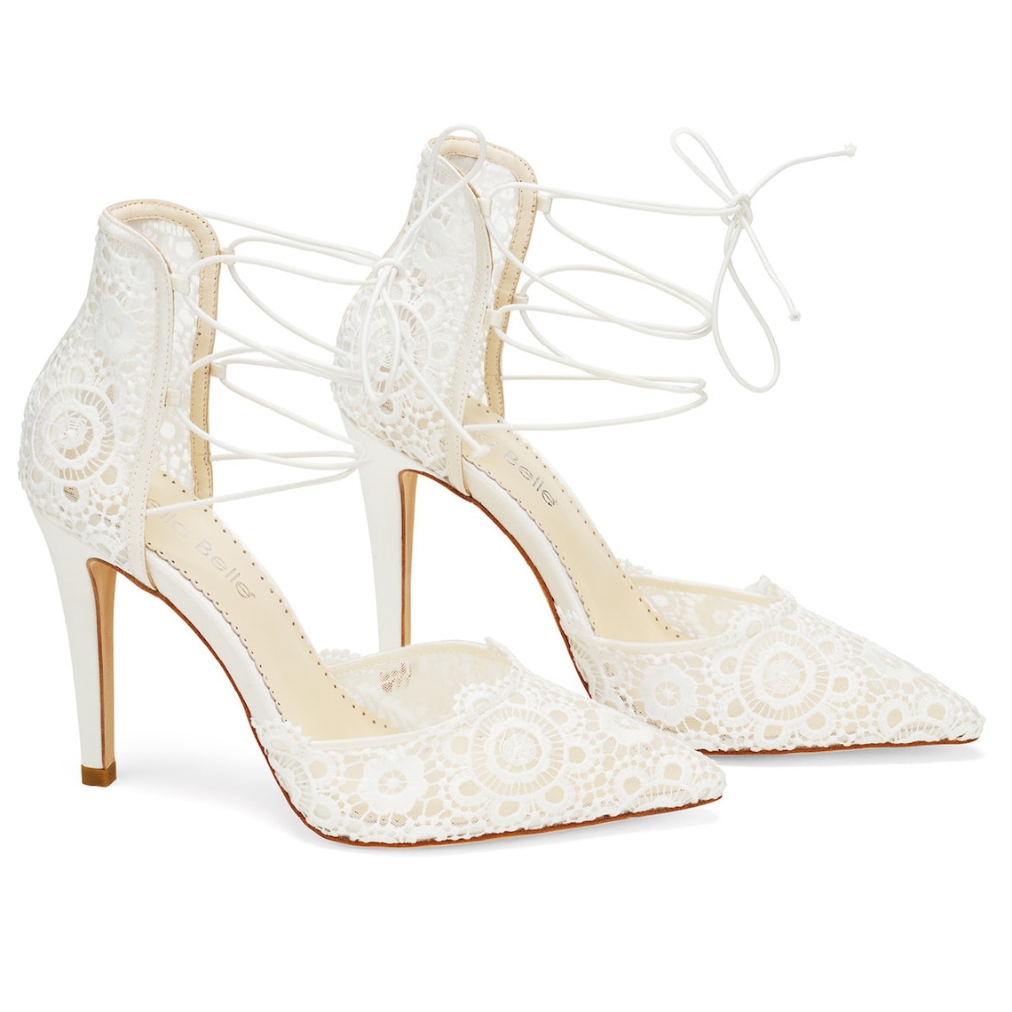 Lace up Wedding Heels in Ivory Etsy